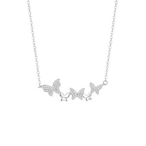 Dazzling Silver Butterfly Necklace